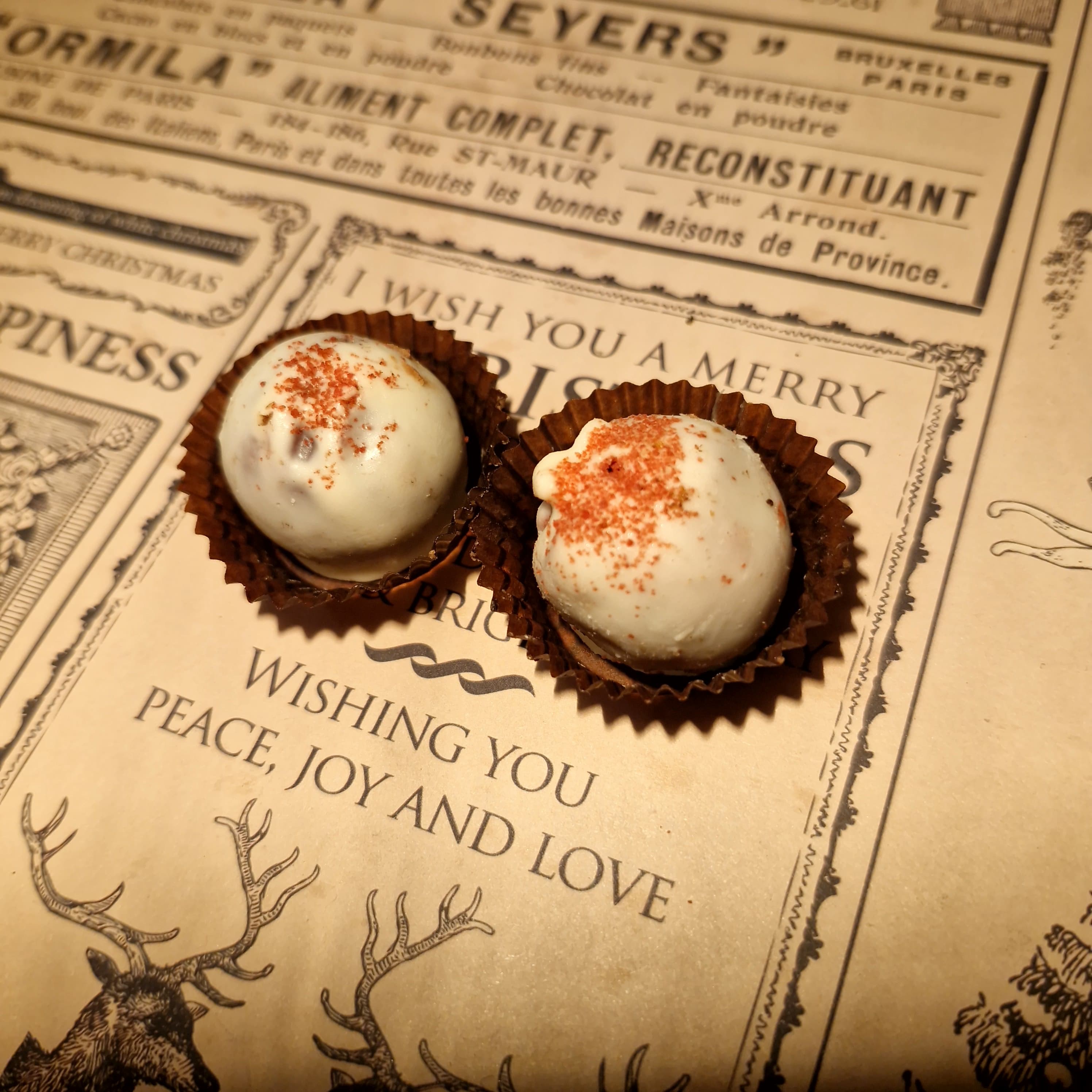 White chocolate truffle ball